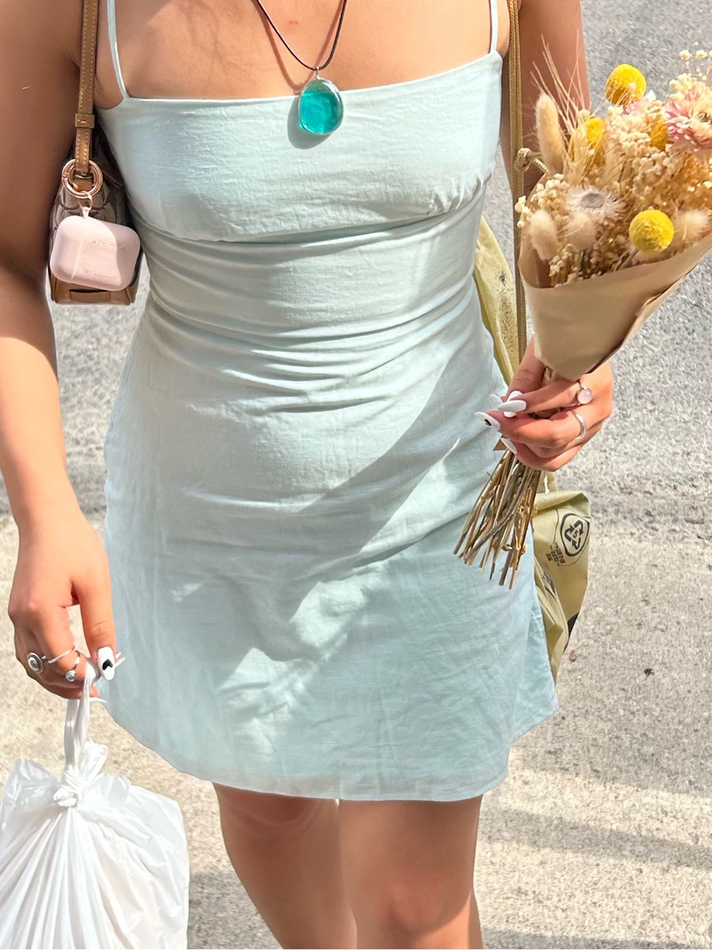 Sunday Best Light Mint Spaghetti Strap Dress